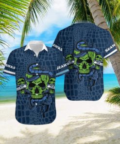 Seattle Seahawks Snake And Skull Hawaiian Shirt