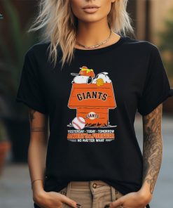 Snoopy And Woodstock San Francisco Giants Yesterday Today Tomorrow Always And Forever No Matter What Shirt