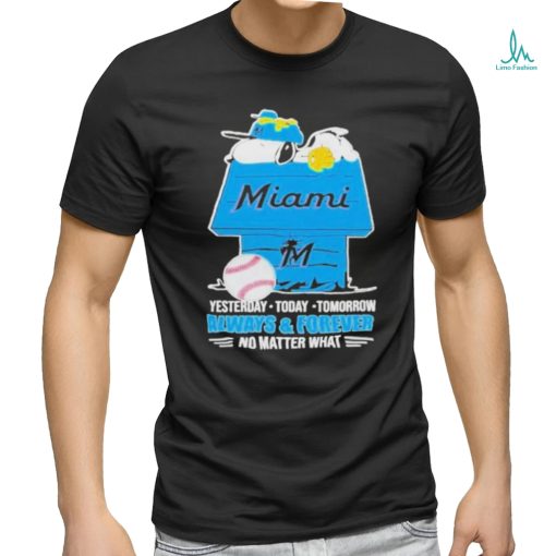Snoopy Miami Marlins Shirt, Always And Forever No Matter What Miami Marlins T Shirt