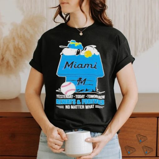 Snoopy Miami Marlins Shirt, Always And Forever No Matter What Miami Marlins T Shirt