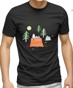 Snoopy and Woodstock sleeping on tent camping shirt