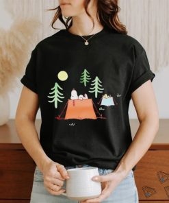 Snoopy and Woodstock sleeping on tent camping shirt