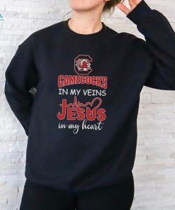 South Carolina Gamecocks In My Veins Jesus In My Heart T Shirt