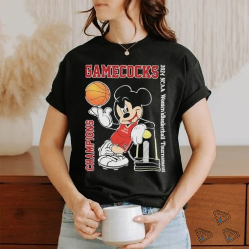 South Carolina Gamecocks Mickey Mouse Champions 2024 NCAA Women’s Basketball Tournament Shirt