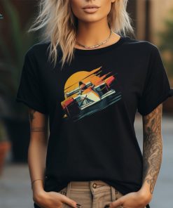 Sunset Speedster Retro Race Car Enthusiast Automotive Art Shirt