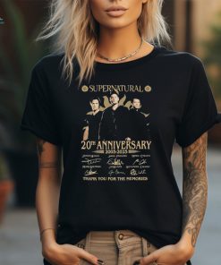 Supernatural 20th Anniversary 2005 2025 Thank You For The Memories T Shirt