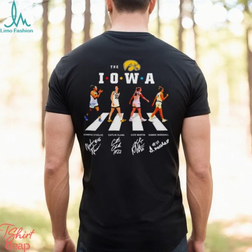 The Iowa Hawkeyes women’s basketball Abbey Road Friends 2024 signatures shirt