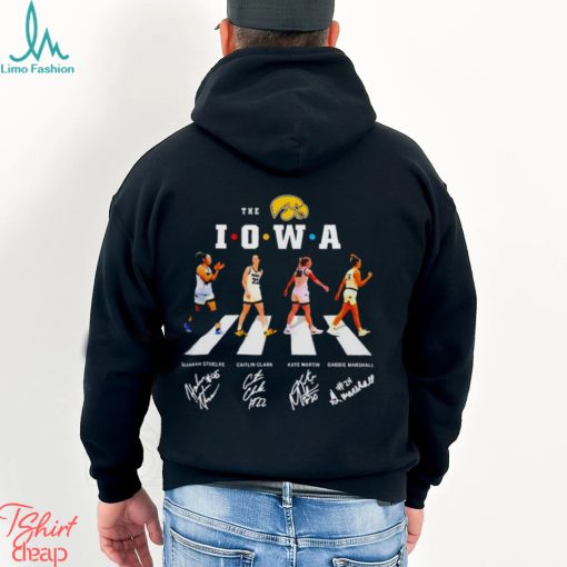 The Iowa Hawkeyes women’s basketball Abbey Road Friends 2024 signatures shirt