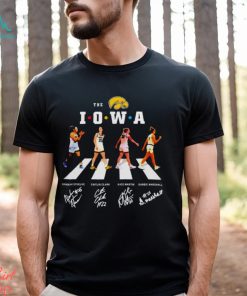 The Iowa Hawkeyes women’s basketball Abbey Road Friends 2024 signatures shirt