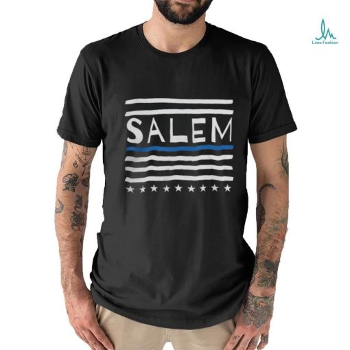 Thin Blue Line Heart Salem Oregon Police Officer OR Cops T Shirt