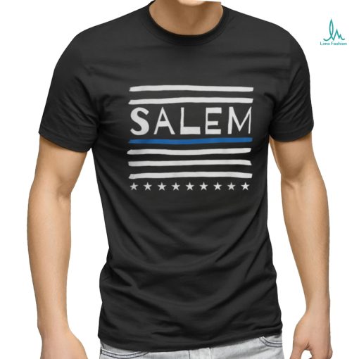 Thin Blue Line Heart Salem Oregon Police Officer OR Cops T Shirt