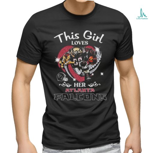 This girl loves her Atlanta Falcons Hearts diamond mascot 2024 shirt