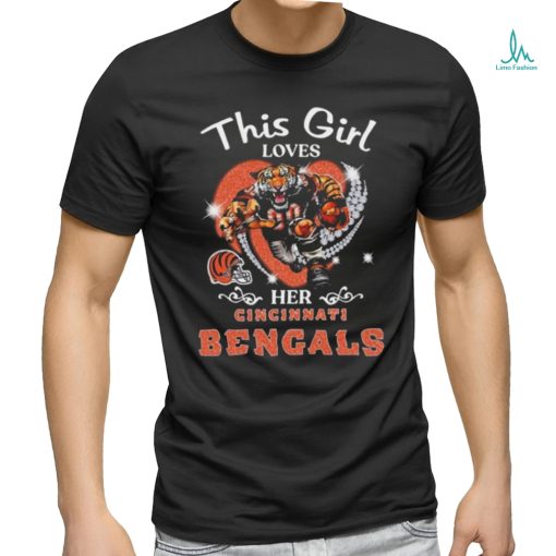 This girl loves her Cincinnati Bengals Hearts diamond mascot 2024 shirt