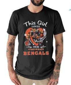 This girl loves her Cincinnati Bengals Hearts diamond mascot 2024 shirt