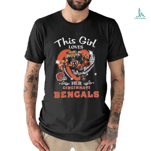 This girl loves her Cincinnati Bengals Hearts diamond mascot 2024 shirt