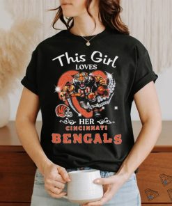 This girl loves her Cincinnati Bengals Hearts diamond mascot 2024 shirt