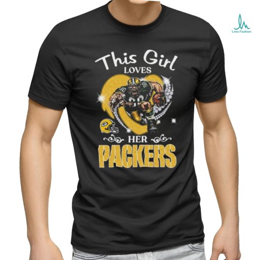 This girl loves her Green Bay Packers Hearts diamond mascot 2024 shirt