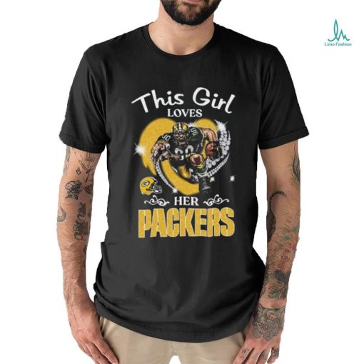 This girl loves her Green Bay Packers Hearts diamond mascot 2024 shirt