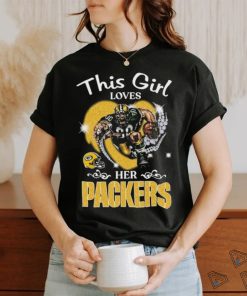 This girl loves her Green Bay Packers Hearts diamond mascot 2024 shirt