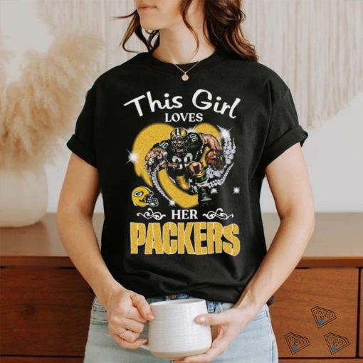 This girl loves her Green Bay Packers Hearts diamond mascot 2024 shirt