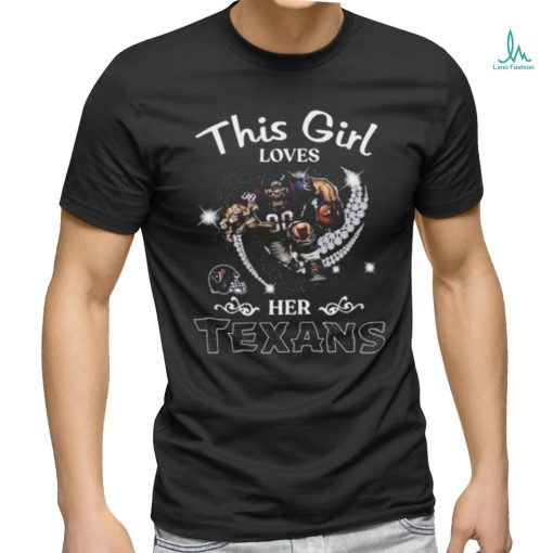 This girl loves her Houston Texans Hearts diamond mascot 2024 shirt