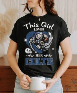 This girl loves her Indianapolis Colts Hearts diamond mascot 2024 shirt