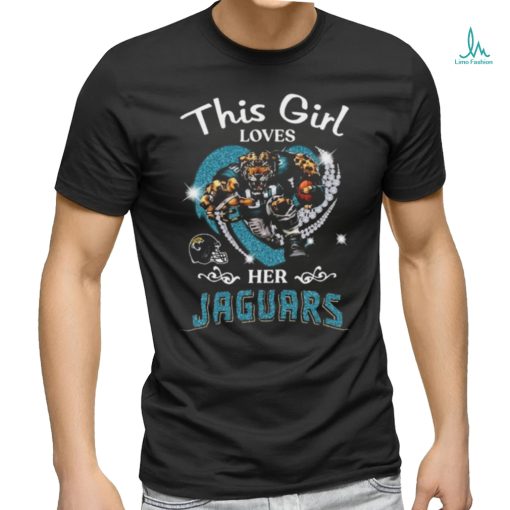 This girl loves her Jacksonville Jaguars Hearts diamond mascot 2024 shirt