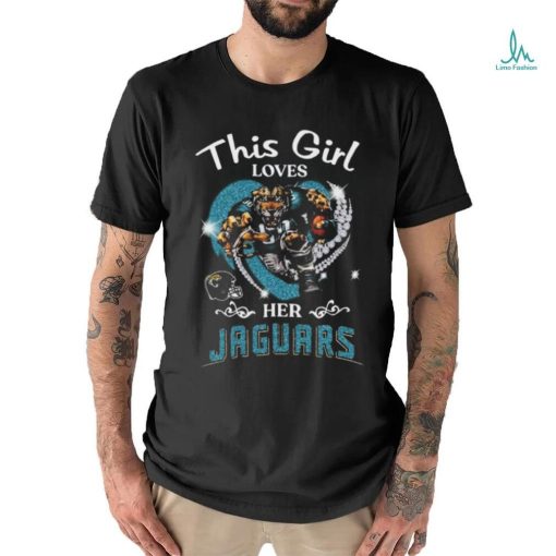 This girl loves her Jacksonville Jaguars Hearts diamond mascot 2024 shirt