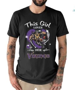 This girl loves her Minnesota Vikings Hearts diamond mascot 2024 shirt