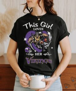 This girl loves her Minnesota Vikings Hearts diamond mascot 2024 shirt