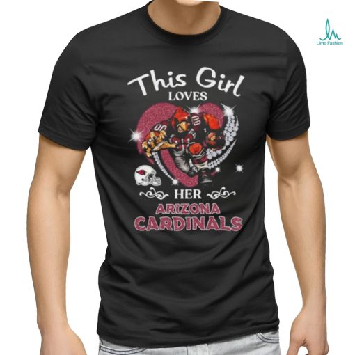 This girl loves her arizona cardinals hearts diamond mascot 2024 shirt