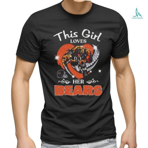 This girl loves her chicago bears hearts diamond mascot 2024 shirt