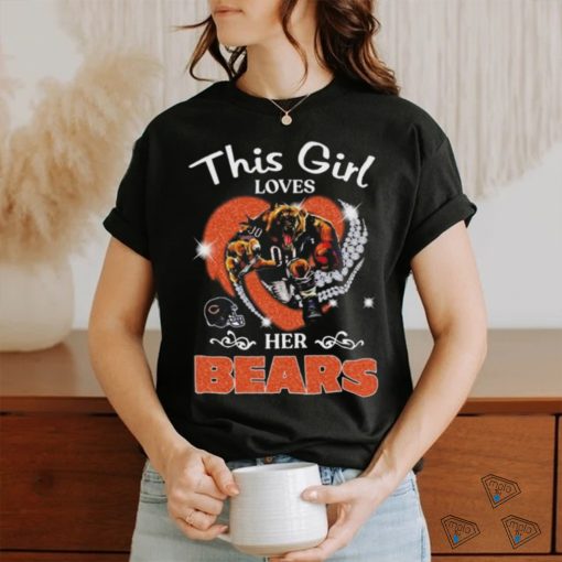 This girl loves her chicago bears hearts diamond mascot 2024 shirt