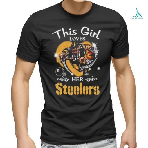 This girl loves her hearts mascot Pittsburgh steelers diamond 2024 shirt