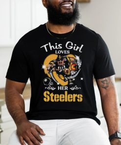 This girl loves her hearts mascot Pittsburgh steelers diamond 2024 shirt