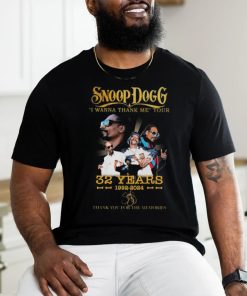 Top snoop Dogg I wanna thank mer tour 32 years 1992 2024 thank you for the memories signatures shirt