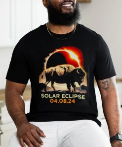 Total Solar Eclipse April 8 2024 America Solar Eclipse Funny Bison shirt