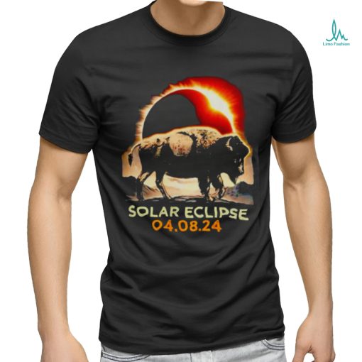 Total Solar Eclipse April 8 2024 America Solar Eclipse Funny Bison shirt