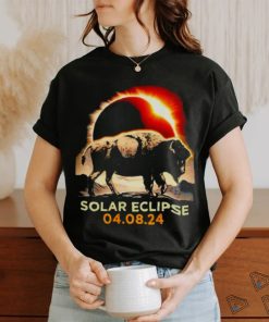 Total Solar Eclipse April 8 2024 America Solar Eclipse Funny Bison shirt