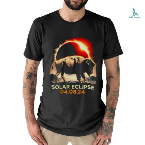 Total Solar Eclipse April 8 2024 America Solar Eclipse Funny Bison shirt