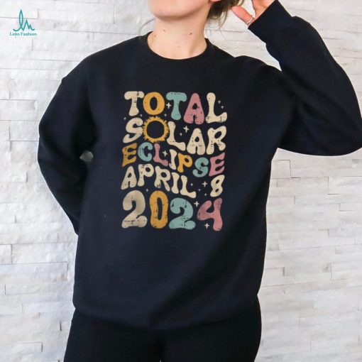 Total Solar Eclipse April 8 2024 Retro Groovy Shirt