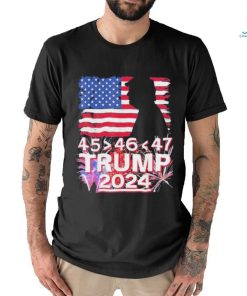 Trump 2024 45 46 47 USA flag fireworks shirt