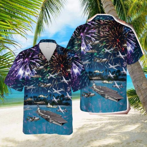 U.S Navy Uss Gerald R. Ford Button Down Hawaiian Shirt Trend Summer