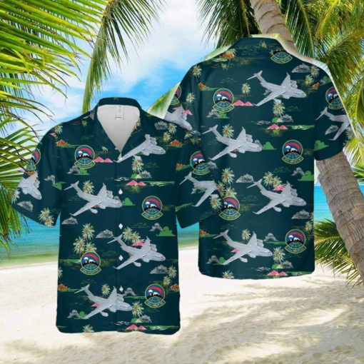 US Air Force 313th Airlift Squadron Boeing C7 Globemaster III Hawaiian Shirt