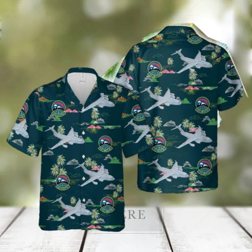 US Air Force 313th Airlift Squadron Boeing C7 Globemaster III Hawaiian Shirt