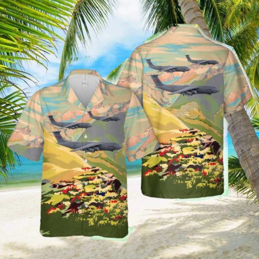 US Air Force Lockheed C_5M Super Galaxy Transport Aircraft 439th AW 337th AS Westover ARB Hawaiian Shirt