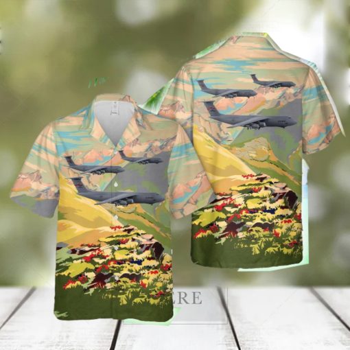 US Air Force Lockheed C_5M Super Galaxy Transport Aircraft 439th AW 337th AS Westover ARB Hawaiian Shirt