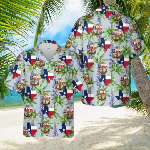 US NAVY Senior Chief Texas style anchor Hawaiian Shirt US Navy Aloha Shirt