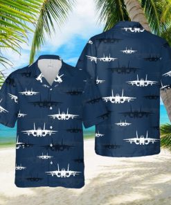 US Navy F4A Tomcat Silhouette Hawaiian Shirt