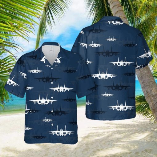 US Navy F4A Tomcat Silhouette Hawaiian Shirt